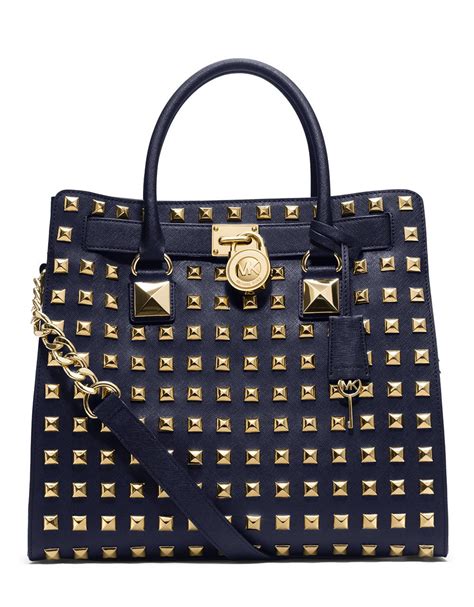 michael kors studded hamilton purse|michael kors large saffiano tote.